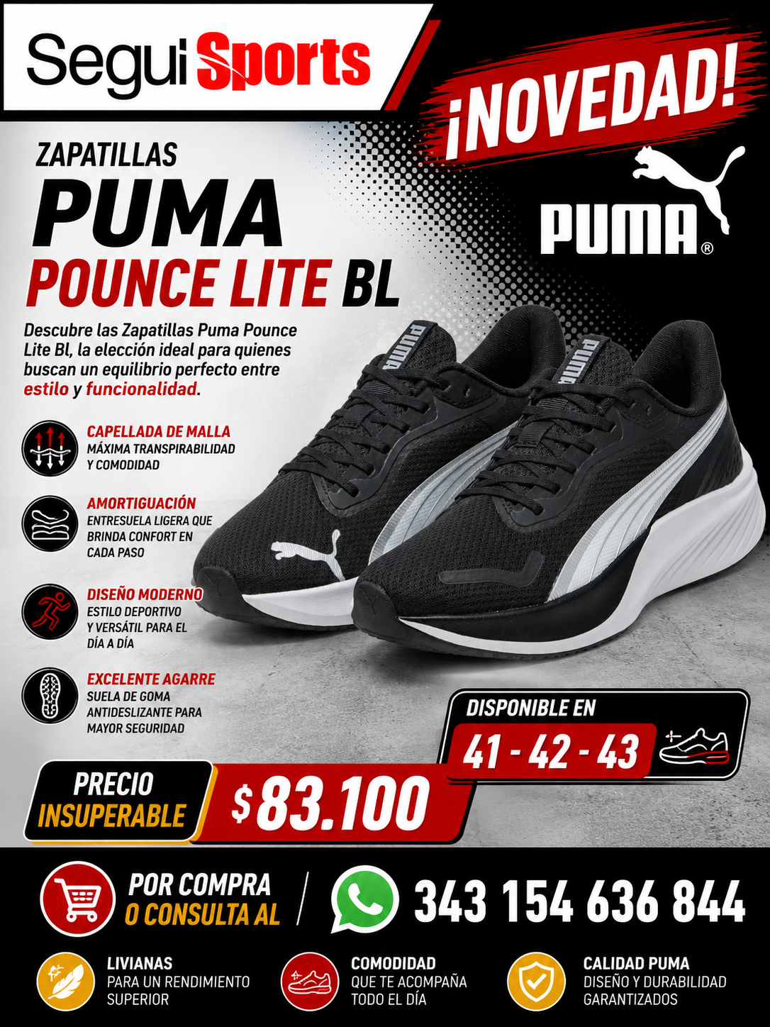 Zapatilla Puma Pounce Lite Bl